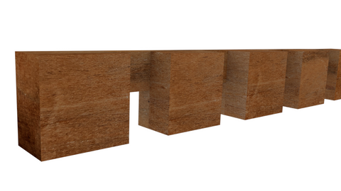 Profile View of Decorative Dentil Molding, product number DD-030-022-1-CH - 11/16" x 15/16" Cherry Decorative Dentil Molding - $3.68/ft sold by American Wood Moldings