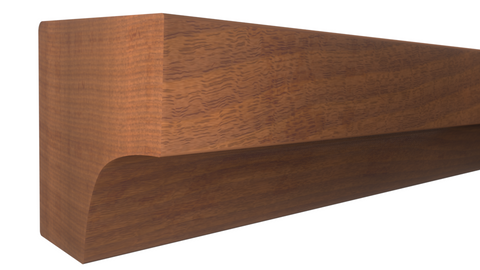 Profile View of Cove Molding, product number CO-008-008-1-HMH - 1/4" x 1/4" Honduras Mahogany Cove - $1.16/ft sold by American Wood Moldings
