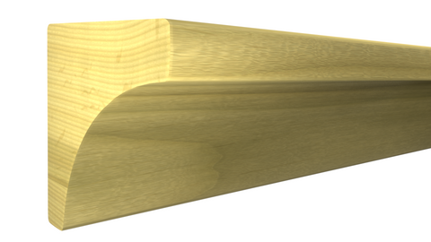 Profile View of Cove Molding, product number CO-016-016-1-PO - 1/2" x 1/2" Poplar Cove - $0.64/ft sold by American Wood Moldings
