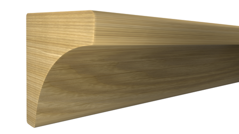 Profile View of Cove Molding, product number CO-016-016-1-WO - 1/2" x 1/2" White Oak Cove - $1.00/ft sold by American Wood Moldings