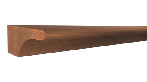 Profile View of Cove Molding, product number CO-020-008-1-HMH - 1/4" x 5/8" Honduras Mahogany Cove - $1.64/ft sold by American Wood Moldings