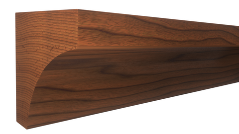 Profile View of Cove Molding, product number CO-024-024-1-BCH - 3/4" x 3/4" Brazilian Cherry Cove - $1.80/ft sold by American Wood Moldings
