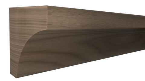 Profile View of Cove Molding, product number CO-024-024-1-BWA - 3/4" x 3/4" Brazilian Walnut Cove - $2.16/ft sold by American Wood Moldings