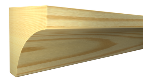 Profile View of Cove Molding, product number CO-024-024-1-CP - 3/4" x 3/4" Clear Pine Cove - $0.56/ft sold by American Wood Moldings