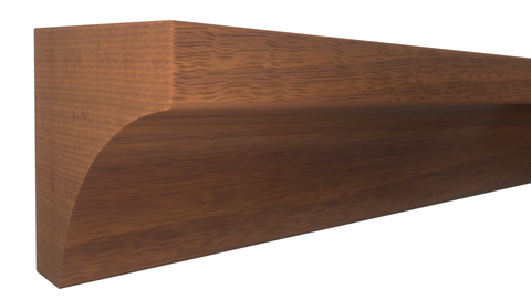 Profile View of Cove Molding, product number CO-024-024-1-HMH - 3/4" x 3/4" Honduras Mahogany Cove - $2.04/ft sold by American Wood Moldings