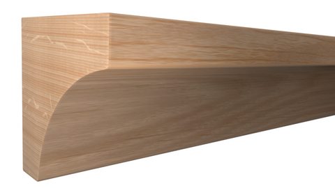 Profile View of Cove Molding, product number CO-024-024-1-RO - 3/4" x 3/4" Red Oak Cove - $1.08/ft sold by American Wood Moldings