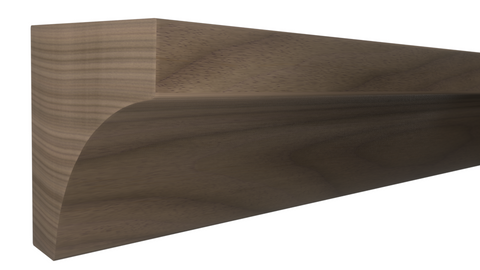 Profile View of Cove Molding, product number CO-024-024-1-WA - 3/4" x 3/4" Walnut Cove - $3.00/ft sold by American Wood Moldings