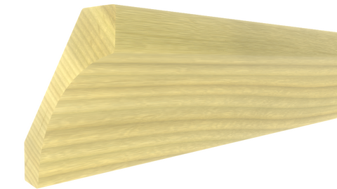 Profile View of Cove Molding, product number CO-316-024-1-PO - 3/4" x 3-1/2" Poplar Cove - $2.82/ft sold by American Wood Moldings
