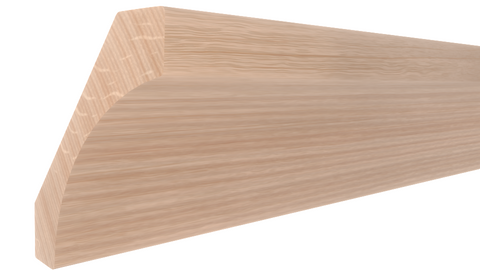 Profile View of Cove Molding, product number CO-316-024-1-RO - 3/4" x 3-1/2" Red Oak Cove - $3.47/ft sold by American Wood Moldings