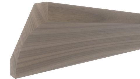 Profile View of Cove Molding, product number CO-316-024-1-WA - 3/4" x 3-1/2" Walnut Cove - $8.60/ft sold by American Wood Moldings