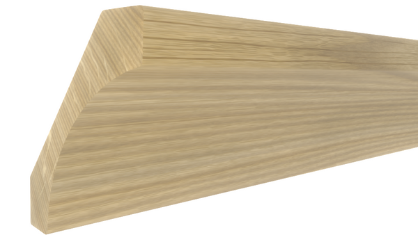Profile View of Cove Molding, product number CO-316-024-1-WO - 3/4" x 3-1/2" White Oak Cove - $6.10/ft sold by American Wood Moldings