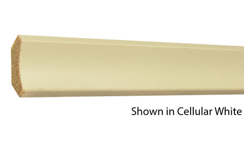 Profile View of Cove Molding, product number CO-104-018-1-CW - 9/16" x 1-1/8" Cellular White Cove - $1.20/ft sold by American Wood Moldings
