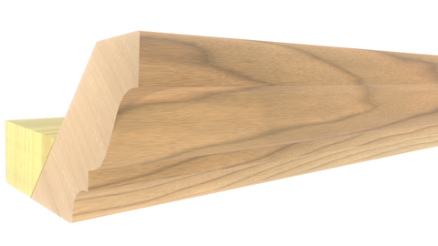 Profile View of Crown Molding, product number CR-124-304-1-MA - 3-1/8" x 1-3/4" Maple Crown - $4.11/ft sold by American Wood Moldings