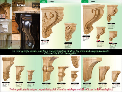 Profile View of Molding, product number Corbels - Carved Wood sold by American Wood Moldings