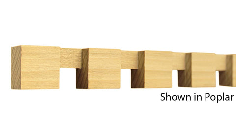 Profile View of Decorative Dentil Molding, product number DD-030-022-1-MA - 11/16" x 15/16" Maple Decorative Dentil Molding - $3.04/ft sold by American Wood Moldings