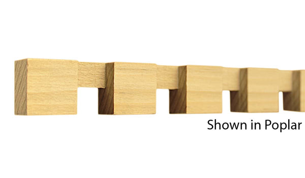 Profile View of Decorative Dentil Molding, product number DD-030-022-1-HMH - 11/16" x 15/16" Honduras Mahogany Decorative Dentil Molding - $3.04/ft sold by American Wood Moldings