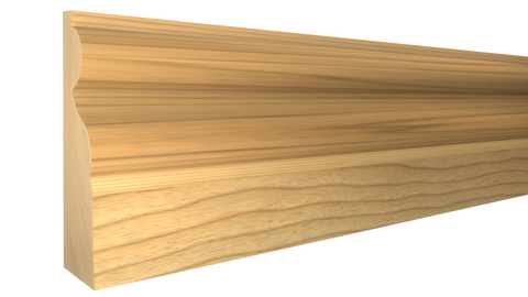 Profile View of Door Stop Molding, product number DS-124-016-1-MA - 1/2" x 1-3/4" Maple Door Stop - $2.36/ft sold by American Wood Moldings