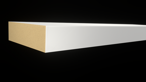 Profile View of Standard Size 1x3 Primed MDF Boards - $0.92/ft sold by American Wood Moldings