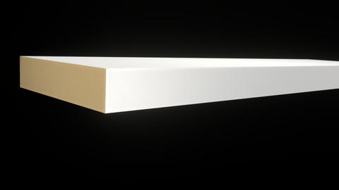 Profile View of Standard Size 1x4 Primed MDF Boards - $0.88/ft sold by American Wood Moldings