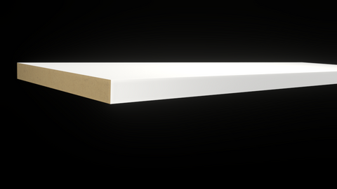 Profile View of Standard Size 1x8 Primed MDF Boards - $1.72/ft sold by American Wood Moldings