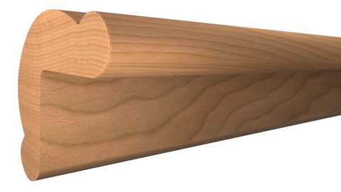 Profile View of Outside Corner Molding, product number OC-024-024-2-CH - 3/4" x 3/4" Cherry Outside Corner - $2.12/ft sold by American Wood Moldings