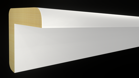 OC-104-104-2-PF - 1-1/8" x 1-1/8" Primed Finger Joint Outside Corner - $2.96/ft