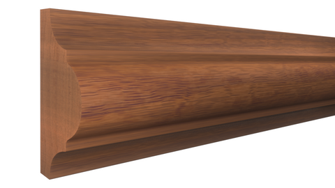 Profile View of Panel Molding Molding, product number PA-026-014-1-HMH - 7/16" x 13/16" Honduras Mahogany Panel Molding - $1.88/ft sold by American Wood Moldings