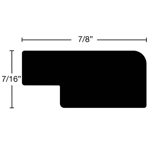 Side View of Panel Molding Molding, product number PA-028-014-2-WA - 7/16" x 7/8" Walnut Panel Molding - $2.14/ft sold by American Wood Moldings