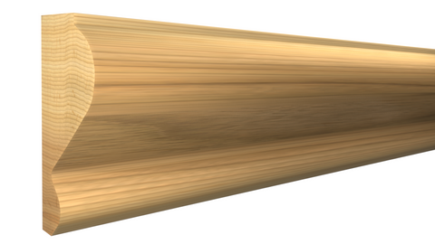 Profile View of Panel Molding, product number PA-112-022-1-HI - 11/16" x 1-3/8" Hickory Panel Molding - $2.28/ft sold by American Wood Moldings
