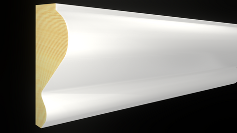 Profile View of Panel Molding, product number PA-112-022-1-PF - 11/16" x 1-3/8" Primed Finger Joint Panel Molding - $0.88/ft sold by American Wood Moldings