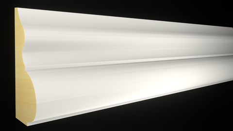 Profile View of Panel Molding, product number PA-114-020-1-PF - 5/8" x 1-7/16" Primed Finger Joint Panel Molding - $1.36/ft sold by American Wood Moldings