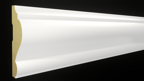 Profile View of Panel Molding, product number PA-116-016-1-PF - 1/2" x 1-1/2" Primed Finger Joint Panel Molding - $0.80/ft sold by American Wood Moldings