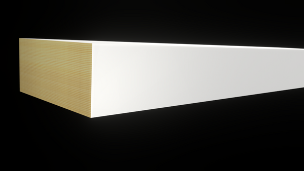 Profile View of Standard Size 1x2 Primed Finger Joint Boards - $0.68/ft sold by American Wood Moldings