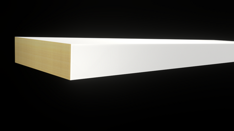 Profile View of Standard Size 1x3 Primed Finger Joint Boards - $1.00/ft sold by American Wood Moldings