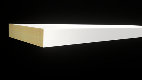 Profile View of Standard Size 1x4 Primed Finger Joint Boards - $1.08/ft sold by American Wood Moldings