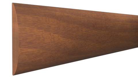 Profile View of Half Round Molding, product number RO-020-004-1-HMH - 1/8" x 5/8" Honduras Mahogany Half Round - $1.44/ft sold by American Wood Moldings