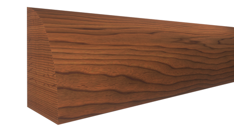 Profile View of Shoe Molding, product number SH-024-016-1-BCH - 1/2" x 3/4" Brazilian Cherry Shoe - $1.80/ft sold by American Wood Moldings