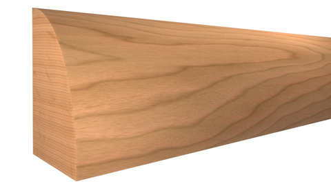 Profile View of Shoe Molding, product number SH-024-016-1-CH - 1/2" x 3/4" Cherry Shoe - $1.80/ft sold by American Wood Moldings