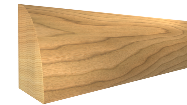 Profile View of Shoe Molding, product number SH-024-016-1-HI - 1/2" x 3/4" Hickory Shoe - $1.20/ft sold by American Wood Moldings