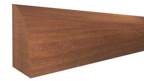 Profile View of Shoe Molding, product number SH-024-016-1-HMH - 1/2" x 3/4" Honduras Mahogany Shoe - $1.96/ft sold by American Wood Moldings