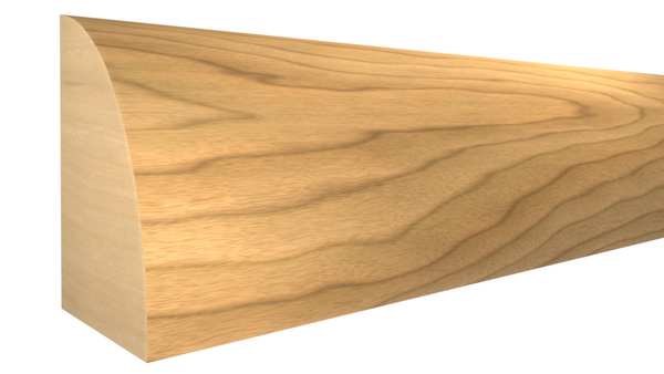 Profile View of Shoe Molding, product number SH-024-016-1-MA - 1/2" x 3/4" Maple Shoe - $1.56/ft sold by American Wood Moldings