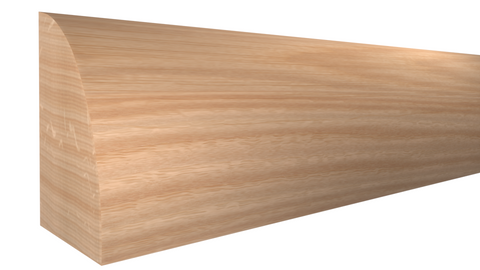 Profile View of Shoe Molding, product number SH-024-016-1-RO - 1/2" x 3/4" Red Oak Shoe - $0.76/ft sold by American Wood Moldings