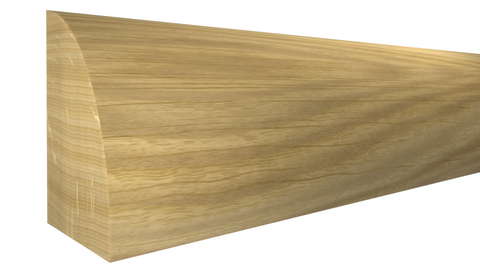 Profile View of Shoe Molding, product number SH-024-016-1-WO - 1/2" x 3/4" White Oak Shoe - $1.20/ft sold by American Wood Moldings