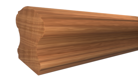 Profile View of Stair Handrail Molding, product number SHR-224-220-1-AMH - 2-5/8" x 2-3/4" African Mahogany Stair Handrail - $14.40/ft sold by American Wood Moldings