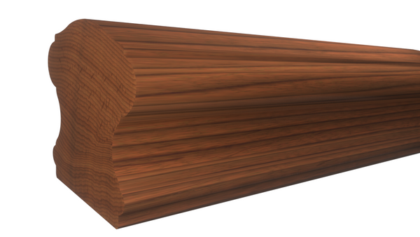 Profile View of Stair Handrail Molding, product number SHR-224-220-1-BCH - 2-5/8" x 2-3/4" Brazilian Cherry Stair Handrail - $13.92/ft sold by American Wood Moldings