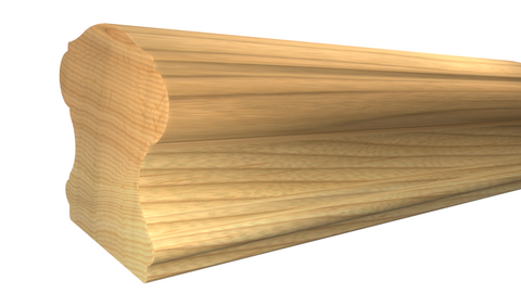 SHR-224-220-1-HI - 2-5/8" x 2-3/4" Hickory Stair Handrail - $13.75/ft