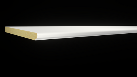 Profile View of Stool Molding, product number SL-708-022-1-PF - 11/16" x 7-1/4" Primed Finger Joint Stool - $6.29/ft sold by American Wood Moldings