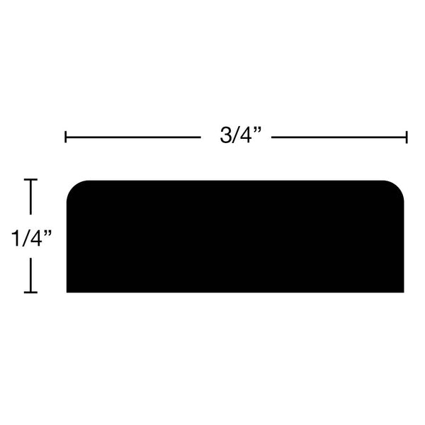 Side View of Screen Molding, product number SN-024-008-1-CP - 1/4" x 3/4" Clear Pine Screen Molding - $0.36/ft sold by American Wood Moldings