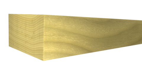 Profile View of Standard Size 1x2 Poplar Boards - $1.16/ft sold by American Wood Moldings