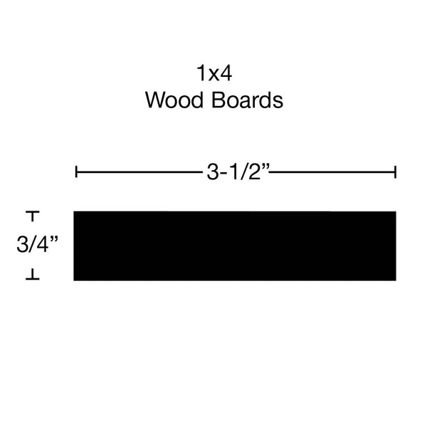 Side View of Standard Size 1x4 Walnut Boards - $7.36/ft sold by American Wood Moldings